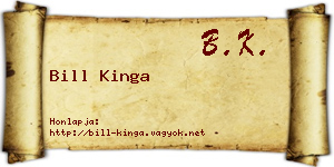 Bill Kinga névjegykártya