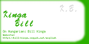 kinga bill business card